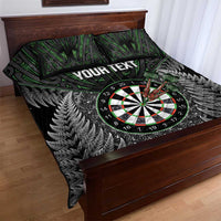 Personalised New Zealand Darts Quilt Bed Set Dartboard Maori Fern Puhoro Art