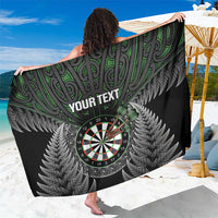 Personalised New Zealand Darts Sarong Dartboard Maori Fern Puhoro Art