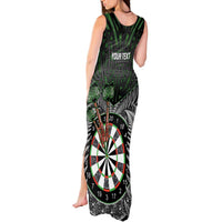 Personalised New Zealand Darts Tank Maxi Dress Dartboard Maori Fern Puhoro Art