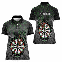 Personalised New Zealand Darts Women Polo Shirt Dartboard Maori Fern Puhoro Art