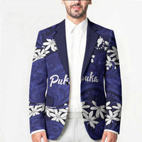 Personalised Cook Islands Pukapuka Blazer Tiare Maori Polynesian Waves Tattoo