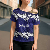 Personalised Cook Islands Pukapuka Cross Shoulder Shirt Tiare Maori Polynesian Waves Tattoo