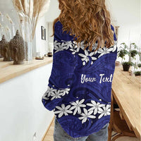 Personalised Cook Islands Pukapuka Women Casual Shirt Tiare Maori Polynesian Waves Tattoo