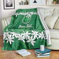 Personalised Cook Islands Rarotonga Blanket Tiare Maori Polynesian Waves Tattoo