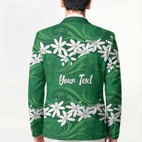 Personalised Cook Islands Rarotonga Blazer Tiare Maori Polynesian Waves Tattoo