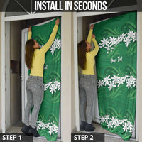 Personalised Cook Islands Rarotonga Door Cover Tiare Maori Polynesian Waves Tattoo