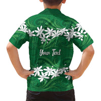 Personalised Cook Islands Rarotonga Family Matching Puletasi and Hawaiian Shirt Tiare Maori Polynesian Waves Tattoo LT14 - Polynesian Pride