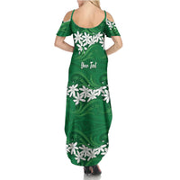Personalised Cook Islands Rarotonga Family Matching Summer Maxi Dress and Hawaiian Shirt Tiare Maori Polynesian Waves Tattoo LT14 - Polynesian Pride