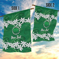 Personalised Cook Islands Rarotonga Garden Flag Tiare Maori Polynesian Waves Tattoo