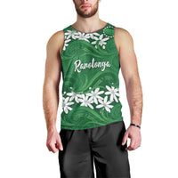 Personalised Cook Islands Rarotonga Men Tank Top Tiare Maori Polynesian Waves Tattoo