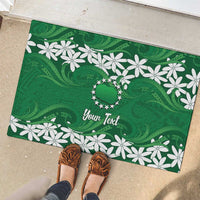 Personalised Cook Islands Rarotonga Rubber Doormat Tiare Maori Polynesian Waves Tattoo