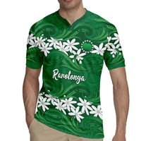 Personalised Cook Islands Rarotonga Rugby Jersey Tiare Maori Polynesian Waves Tattoo