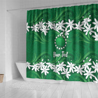 Personalised Cook Islands Rarotonga Shower Curtain Tiare Maori Polynesian Waves Tattoo
