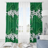 Personalised Cook Islands Rarotonga Window Curtain Tiare Maori Polynesian Waves Tattoo