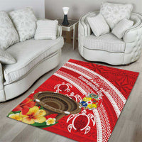 Kingdom Of Tonga Emancipation Day Area Rug Tongan Ngatu With Kumete Red