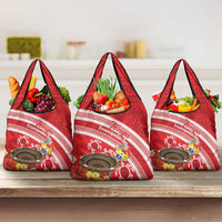 Kingdom Of Tonga Emancipation Day Grocery Bag Tongan Ngatu With Kumete Red