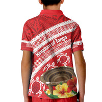 Kingdom Of Tonga Emancipation Day Kid Polo Shirt Tongan Ngatu With Kumete Red
