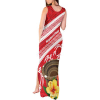 Kingdom Of Tonga Emancipation Day Tank Maxi Dress Tongan Ngatu With Kumete Red
