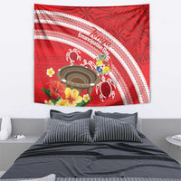 Kingdom Of Tonga Emancipation Day Tapestry Tongan Ngatu With Kumete Red