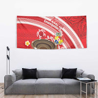 Kingdom Of Tonga Emancipation Day Tapestry Tongan Ngatu With Kumete Red