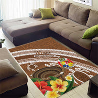 Kingdom Of Tonga Emancipation Day Area Rug Tongan Ngatu With Kumete Brown