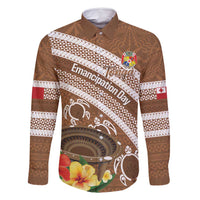 Kingdom Of Tonga Emancipation Day Family Matching Summer Maxi Dress and Hawaiian Shirt Tongan Ngatu With Kumete Brown