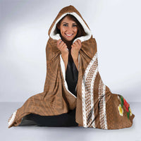 Kingdom Of Tonga Emancipation Day Hooded Blanket Tongan Ngatu With Kumete Brown
