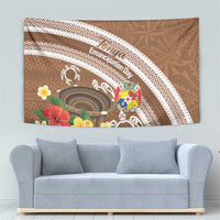 Kingdom Of Tonga Emancipation Day Tapestry Tongan Ngatu With Kumete Brown