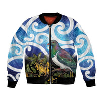 Kekeru New Zealand Matariki Bomber Jacket Kukupa Kowhai Maori New Year Blue Version