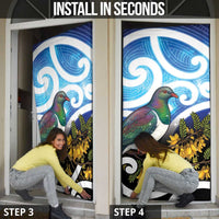 Kekeru New Zealand Matariki Door Cover Kukupa Kowhai Maori New Year Blue Version
