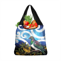 Kekeru New Zealand Matariki Grocery Bag Kukupa Kowhai Maori New Year Blue Version