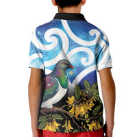Kekeru New Zealand Matariki Kid Polo Shirt Kukupa Kowhai Maori New Year Blue Version LT14 - Polynesian Pride
