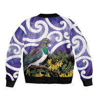 Kekeru New Zealand Matariki Bomber Jacket Kukupa Kowhai Maori New Year Purple Version