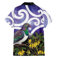 Kekeru New Zealand Matariki Family Matching Off Shoulder Maxi Dress and Hawaiian Shirt Kukupa Kowhai Maori New Year Purple Version LT14 - Polynesian Pride