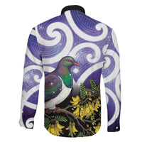 Kekeru New Zealand Matariki Family Matching Off Shoulder Maxi Dress and Hawaiian Shirt Kukupa Kowhai Maori New Year Purple Version LT14 - Polynesian Pride