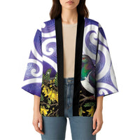 Kekeru New Zealand Matariki Kimono Kukupa Kowhai Maori New Year Purple Version