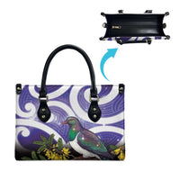 Kekeru New Zealand Matariki Leather Bag Kukupa Kowhai Maori New Year Purple Version