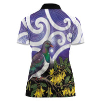 Kekeru New Zealand Matariki Women Polo Shirt Kukupa Kowhai Maori New Year Purple Version LT14 - Polynesian Pride