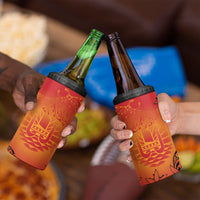 French Polynesia Manta Ray Tattoo 4 in 1 Can Cooler Tumbler Tahiti Hahalua Tiare Maori Gradient Style