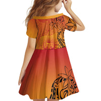 French Polynesia Manta Ray Tattoo Family Matching Short Sleeve Bodycon Dress and Hawaiian Shirt Tahiti Hahalua Tiare Maori Gradient Style LT14 - Polynesian Pride