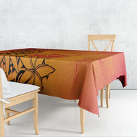 French Polynesia Manta Ray Tattoo Tablecloth Tahiti Hahalua Tiare Maori Gradient Style