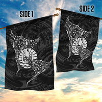 French Polynesia Manta Ray Tattoo Garden Flag Tahiti Hahalua Turtle Shark Black Color