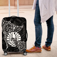French Polynesia Manta Ray Tattoo Luggage Cover Tahiti Hahalua Turtle Shark Black Color