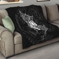 French Polynesia Manta Ray Tattoo Quilt Tahiti Hahalua Turtle Shark Black Color