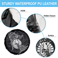 French Polynesia Manta Ray Tattoo Spare Tire Cover Tahiti Hahalua Turtle Shark Black Color