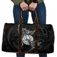 French Polynesia Manta Ray Tattoo Travel Bag Tahiti Hahalua Turtle Shark Black Color