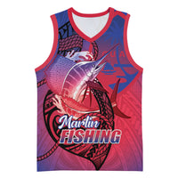 Guam Blue Marlin Fishing Basketball Jersey Guahan Fish Hook Tattoo