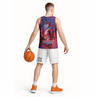 Guam Blue Marlin Fishing Basketball Jersey Guahan Fish Hook Tattoo