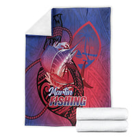 Guam Blue Marlin Fishing Blanket Guahan Fish Hook Tattoo