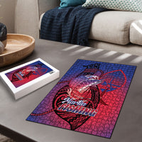 Guam Blue Marlin Fishing Puzzle Guahan Fish Hook Tattoo